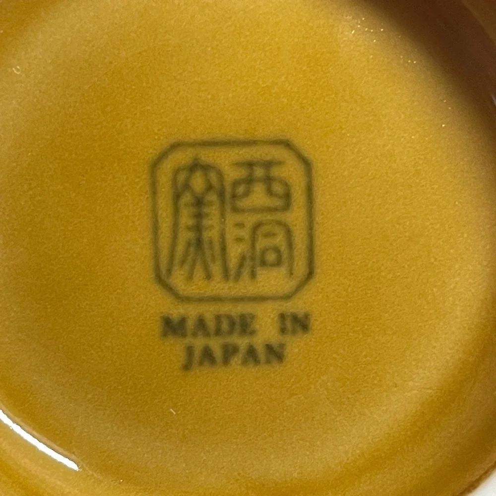 Vintage Topaz Shippo Black Yellow Rice Bowls Set of 4 Made in Japan Porcelain 6
